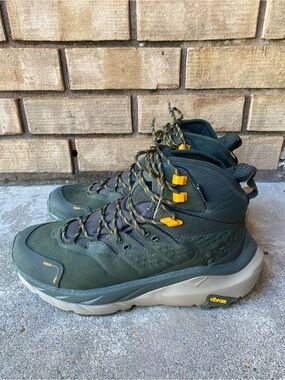 Hoka Mens Kaha 2 GORE-TEX Hiker Shoes US 9 D Green Waterproof Leather NEW
